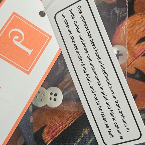 NWT Jude Connally Pru Long Sleeve Cotton Top: Decorative Frond Navy: Size- XXL - Picture 6 of 15